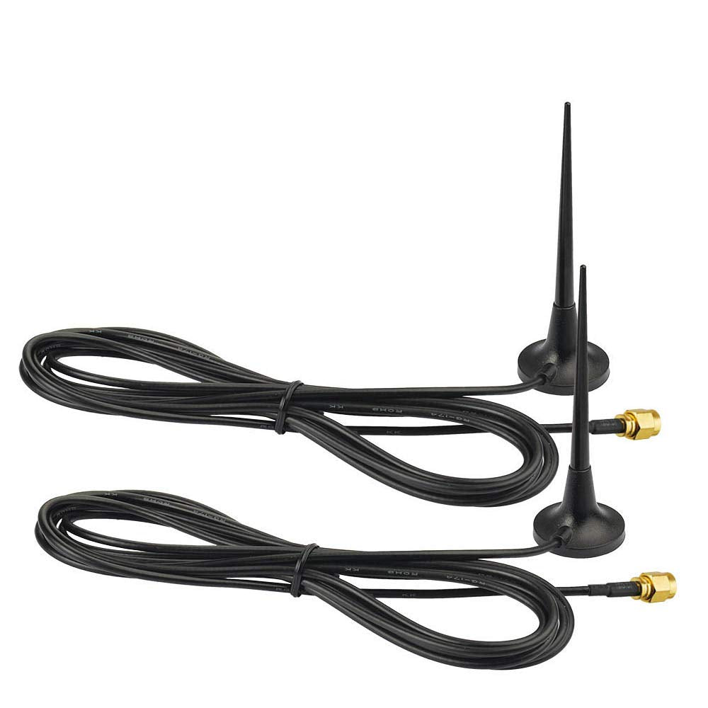 Eightwood 3G 4G LTE GSM Antenna with SMA Male Connector, Magnetic Base | 9.8ft Cable, Compatible with 4G Router, Mobile Hotspot, Wireless Home Phone, Cellular Trail Camera, Security Camera, 2-Pack