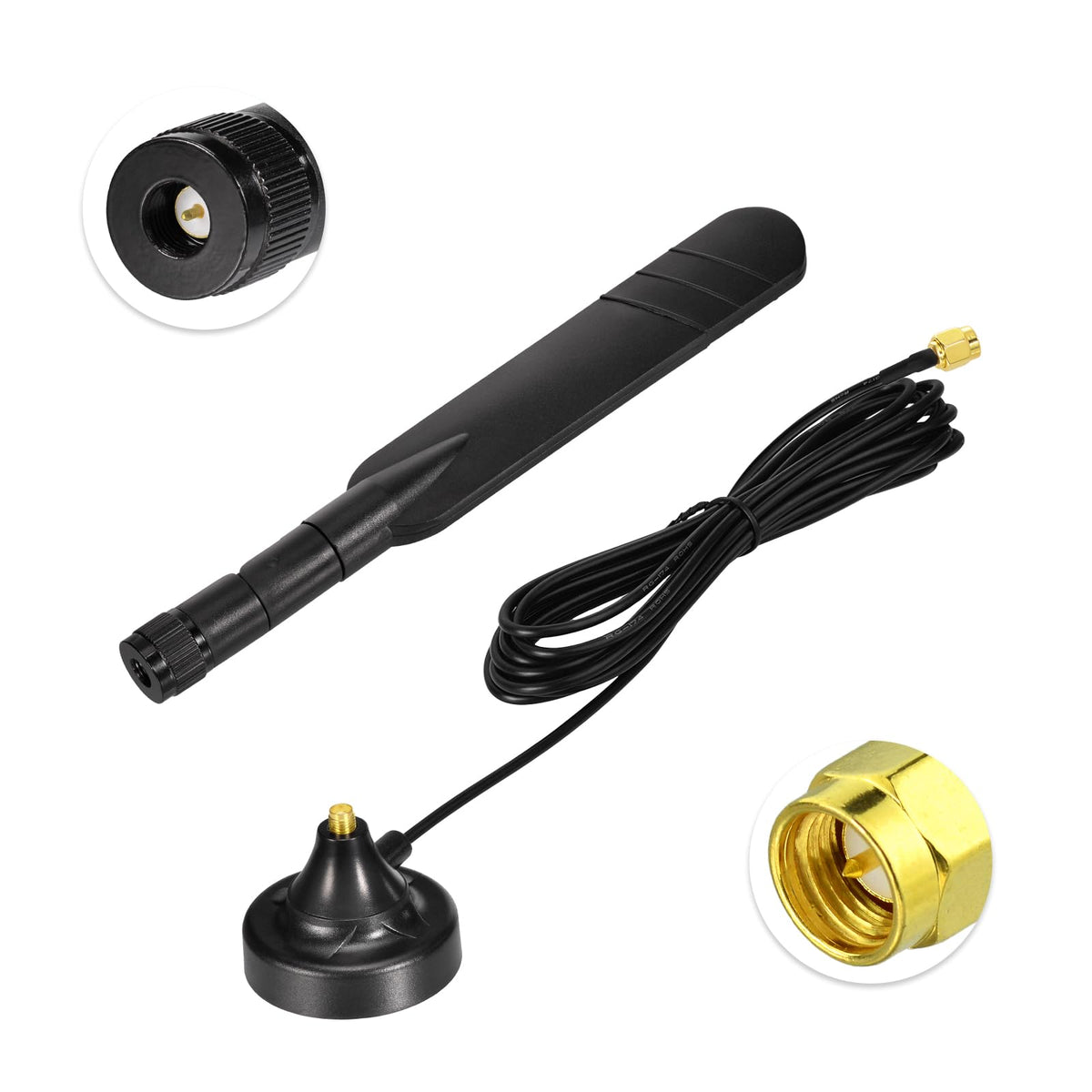 Eightwood 4G LTE Antenna with Magnetic Base MIMO SMA Male Antenna for 4G LTE Router Hotspot Modem Industrial Cellular IoT Gateway Security Camera