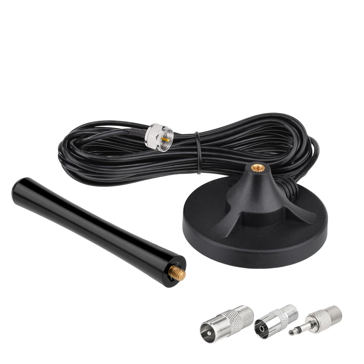 Eightwood FM Radio Antenna for Stereo Receiver, Magnetic Base, 9.8ft Cable | Compatible with Pioneer Onkyo Yamaha Marantz Bluetooth Home Theater Stereo Receiver HD Radio