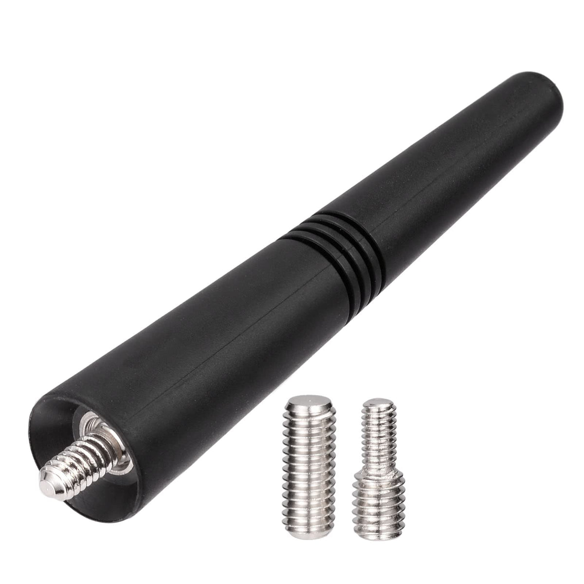 Eightwood Short Car Antenna 3.6 inch, Universal Roof Mount Vehicle AM FM Radio Antenna Mast Replacement, Flexible Rubber Antennae with M4 M5 M6 Thread Adapters