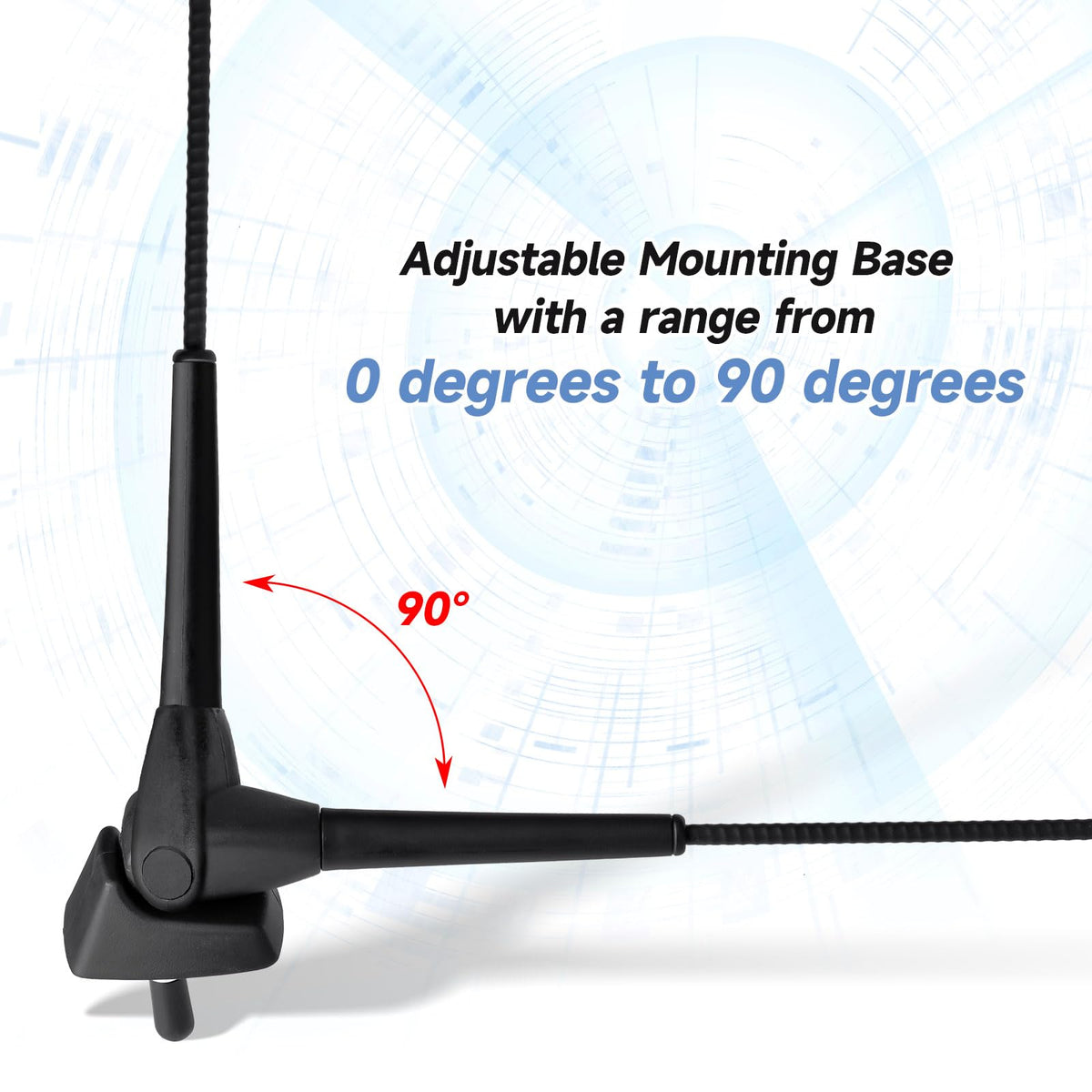 Eightwood Waterproof Marine Boat Radio Antenna 18 Inch, AM/FM Stereo Antenna Mast Replacement with Mount Base for Boat Car Tractor RV ATV UTV Motorcycle Yacht Pontoon