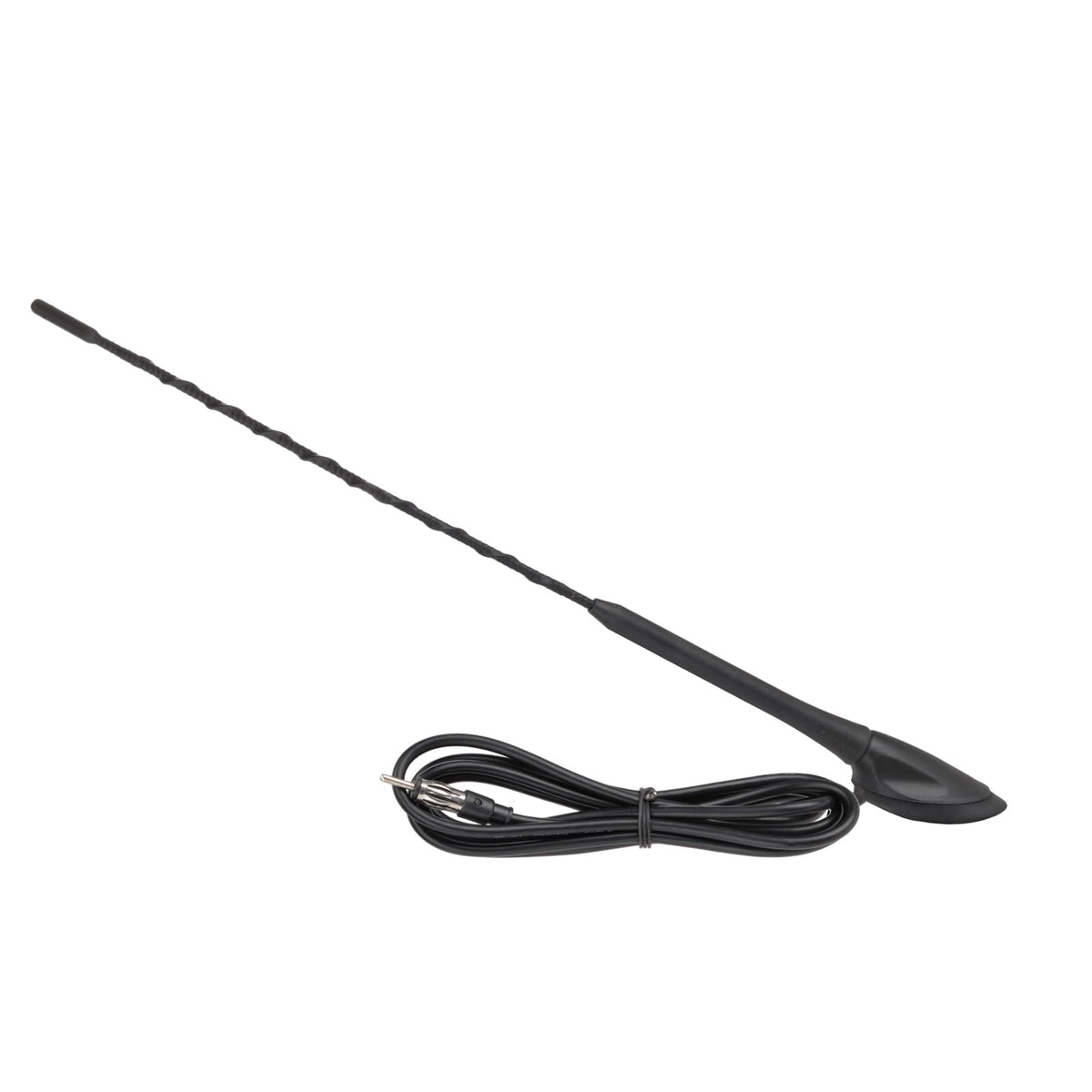 Eightwood Car Marine Boat Radio Antenna 18.5 Inch, AM FM Stereo Antenna | Antenna Mast with Mounting Base for Boat Car Truck RV ATV UTV Yacht Pontoon Stereo Receiver, 6.5ft Extension Cable, DIN Plug