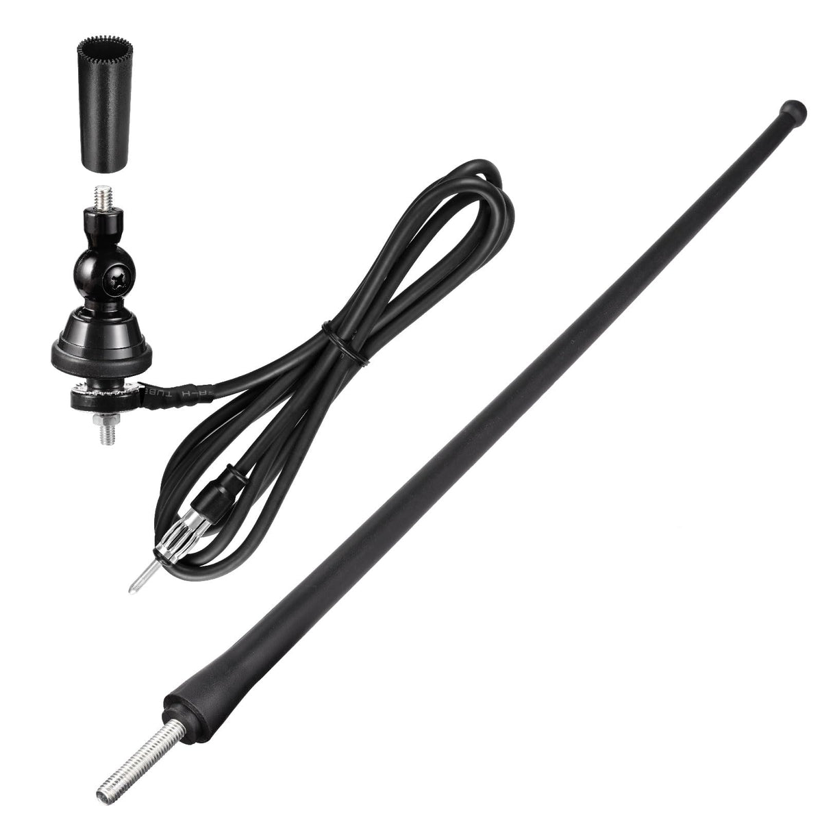 Eightwood Marine Boat Radio Antenna 16 Inch Rubber Duck Flexible Mast FM AM Stereo Antennae for Boat Car RV Motorhome ATV UTV Tractor Motorcycle Yacht