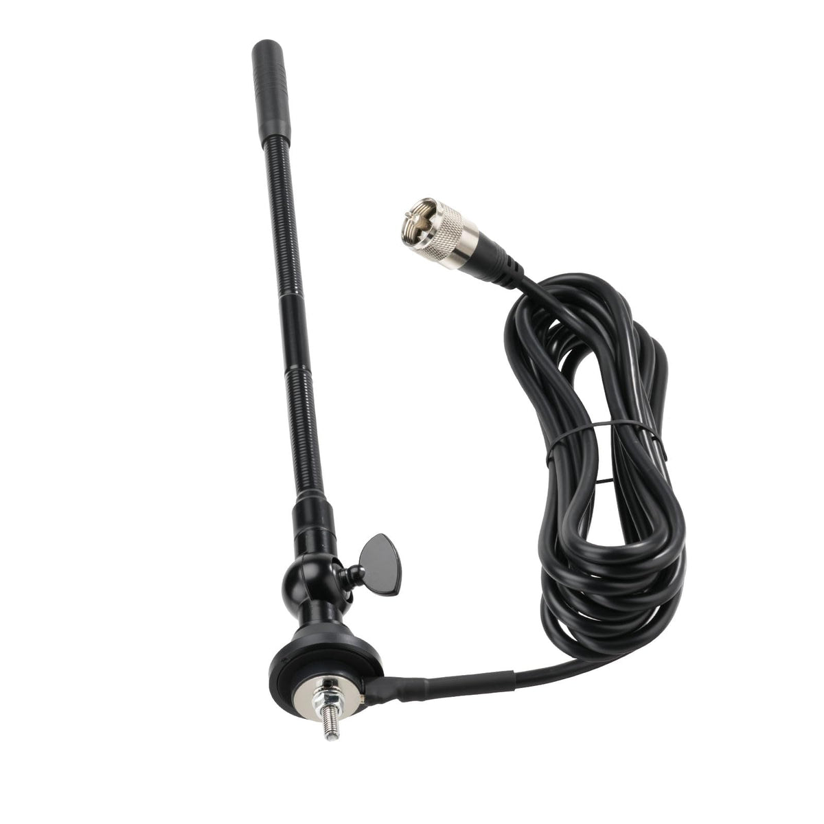 Eightwood 27MHz CB Radio Antenna with Adjustable Rotating Base, PL259 & BNC Boat Marine Car Antenna Kit, Compatible with Uniden President Cobra Galaxy Mobile Handheld CB Radios