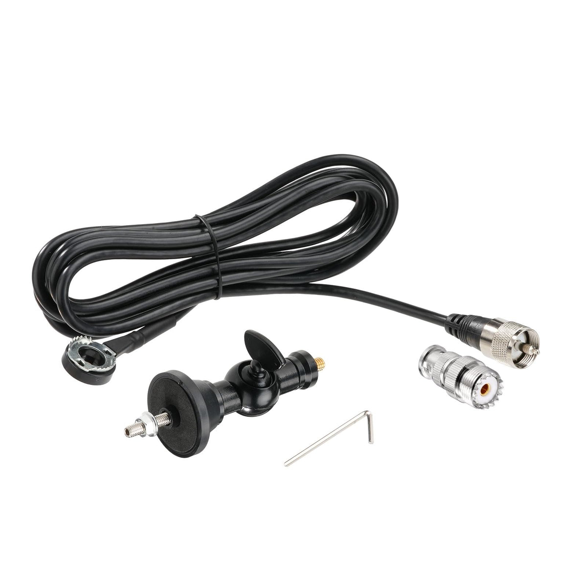 Eightwood 27MHz CB Radio Antenna with Adjustable Rotating Base, PL259 & BNC Boat Marine Car Antenna Kit, Compatible with Uniden President Cobra Galaxy Mobile Handheld CB Radios