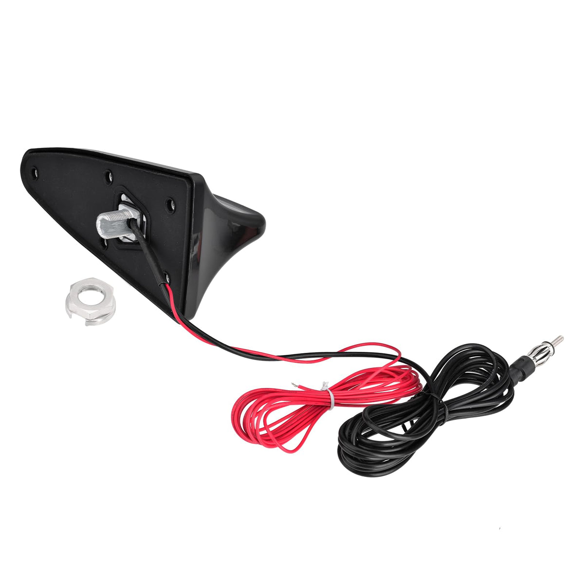 Eightwood Shark Fin Amplified Car Radio Antenna, Universal Roof Mount FM AM Antenna with 12V Power Wire for Vehicle Car Truck SUV Stereo Radio Receiver Media Head Unit