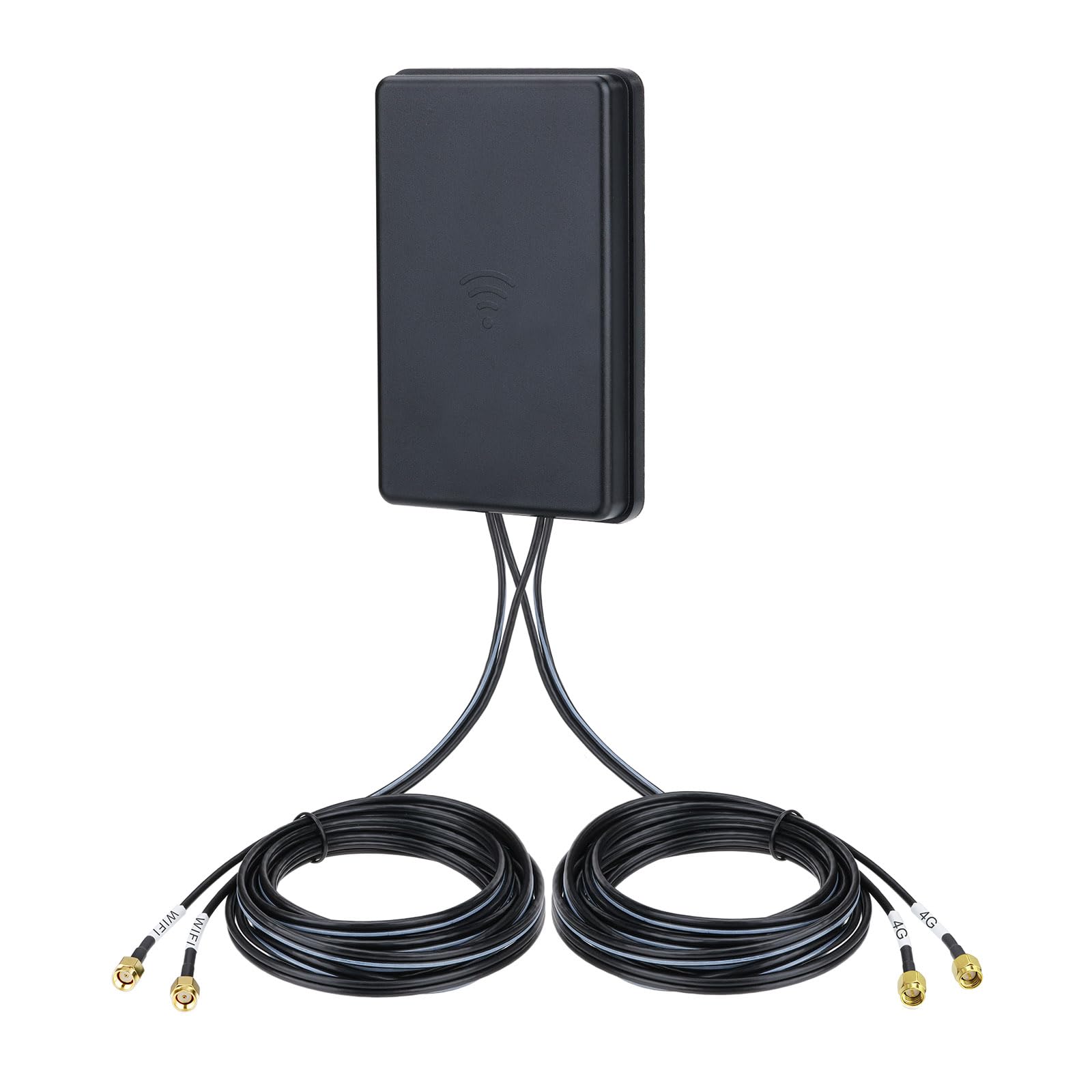 Eightwood 4G LTE WiFi 6E Bluetooth Combo Antenna, SMA & RP-SMA Connector | Wideband 600MHz-6000MHz, Adhesive Mount, 9.8ft Cable, Compatible with Industrial Cellular Router, CPE, IoT Gateway, Hotspot