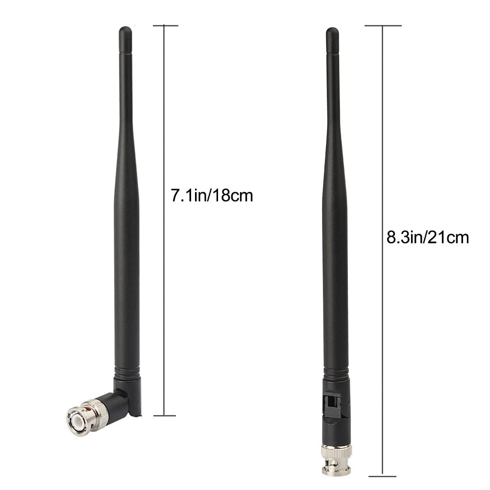 Eightwood UHF 400MHz-900MHz Antenna BNC Male Antennae 2-Pack for Ham Radio Scanner Handheld Amateur Receiver