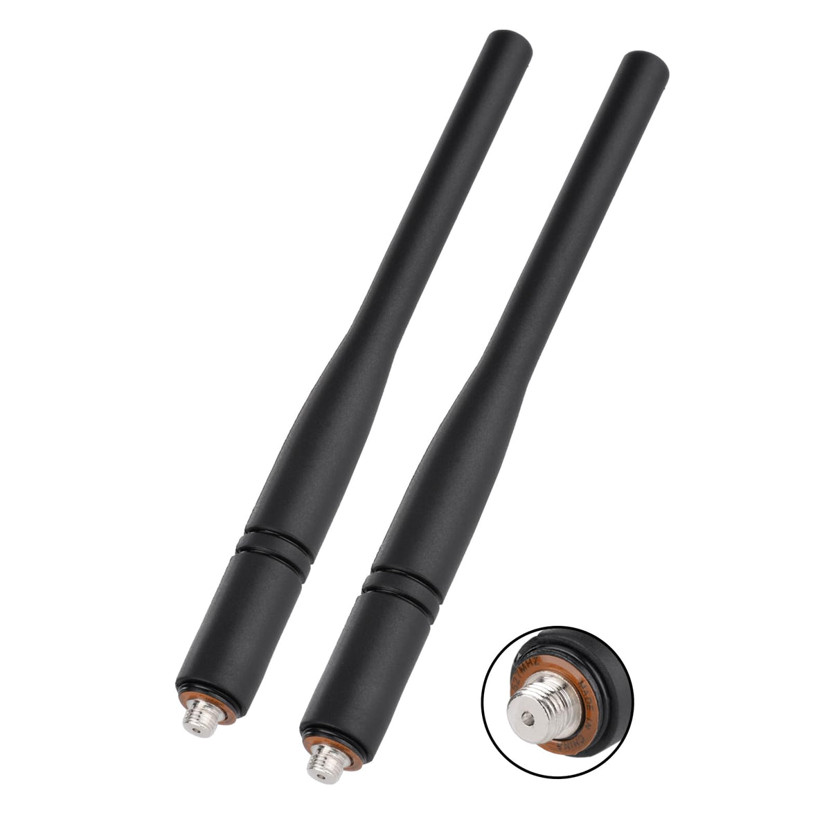Eightwood UHF 403-527MHz Stubby Rubber Handheld Radio Antenna 6in | MOTO Radio Connector, for XPR3500 XPR7550 CP200d HT1250 XPR7580 DP2400 Portable Radio, 2-Pack