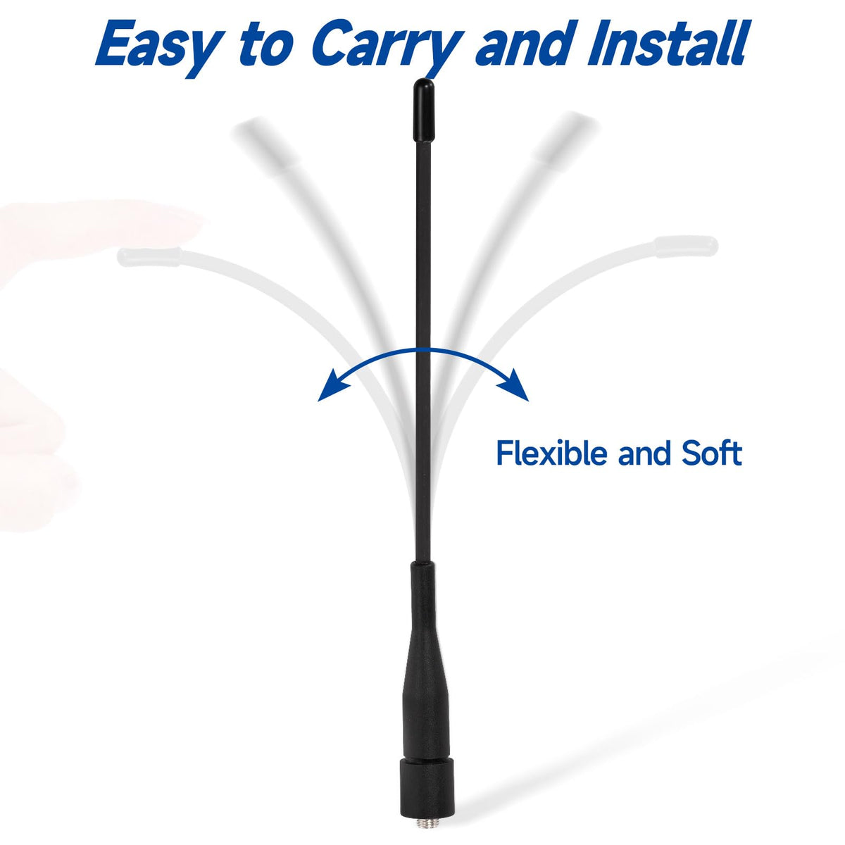 Eightwood Two Way Radio Antenna 6in, VHF/UHF Dual Band SMA Female Flexible Handheld Ham Radio Antenna 2-Pack for Baofeng Walkie Talkie UV-5R UV-82 Yaesu FT-65