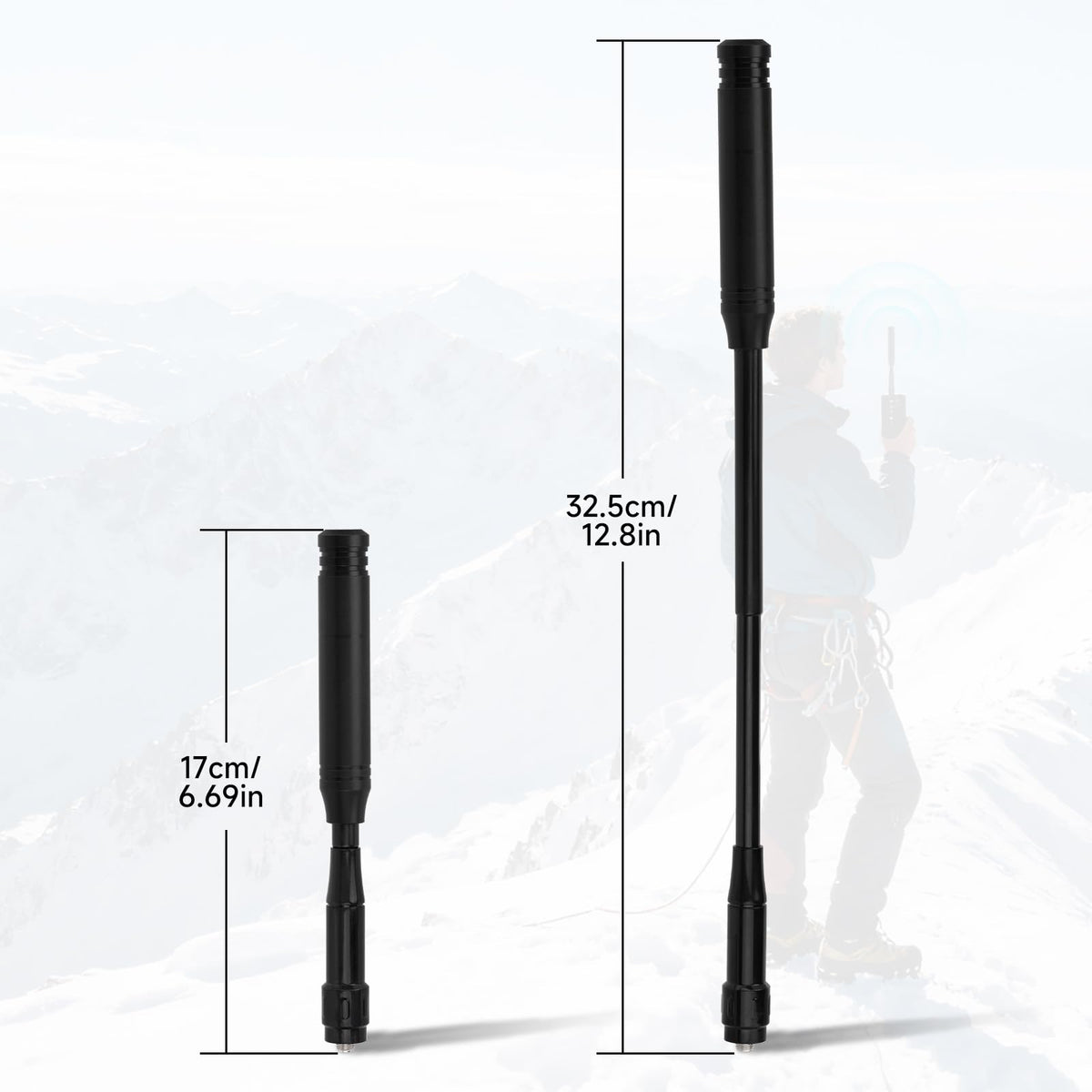 Eightwood UHF VHF Dual Band Handheld Telescopic Antenna 136-174MHz 400-470MHz SMA Female Ham Radio Antennae for Baofeng UV5R UV82 Two Way Radios