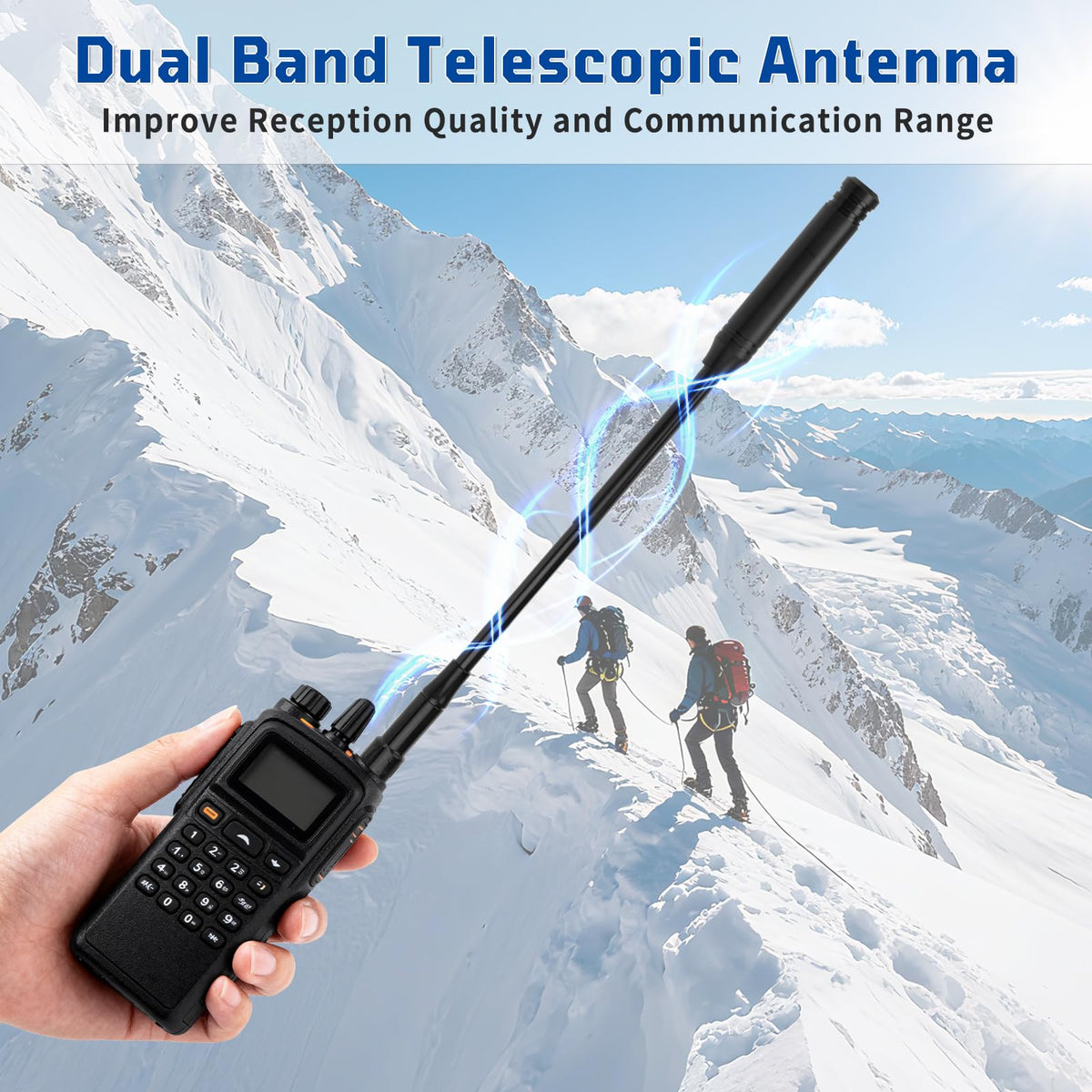 Eightwood UHF VHF Dual Band Handheld Telescopic Antenna 136-174MHz 400-470MHz SMA Female Ham Radio Antennae for Baofeng UV5R UV82 Two Way Radios