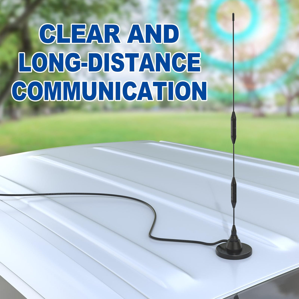 Eightwood Car Mobile Ham Radio Antenna High Gain Dual Band VHF UHF 136-174MHz 400-480MHz PL259 Male Antennae Magnetic Base with SMA Female to SO239 Adapter for BTECH Anytone Baofeng Radios
