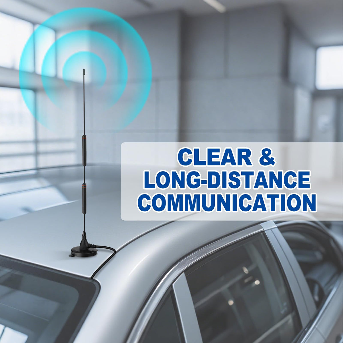 Eightwood Dual Band VHF/UHF Car Mobile Ham Radio Antenna, Magnetic Base | 136-174/400-470MHz, PL259 Male Antenna with SMA Female to SO239 Adapter, for Baofeng BTECH Yaesu AnyTone Midland GMRS Radios