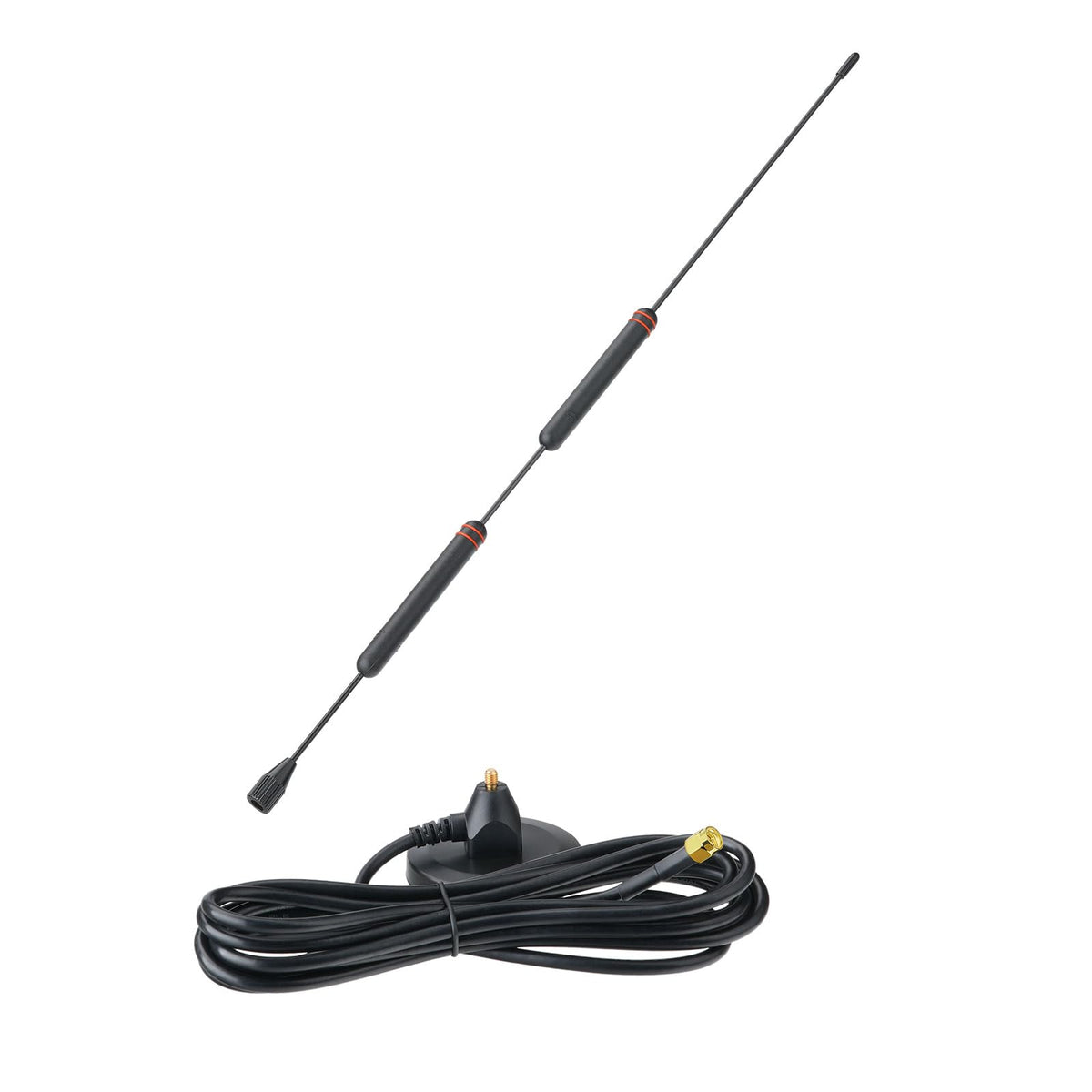 Eightwood Dual Band VHF/UHF Car Mobile Ham Radio Antenna, Magnetic Base | 136-174/400-470MHz, PL259 Male Antenna with SMA Female to SO239 Adapter, for Baofeng BTECH Yaesu AnyTone Midland GMRS Radios