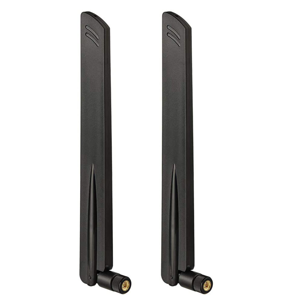 Eightwood 2.4GHz 5GHz WiFi Antenna, Dual Band SMA Male Antenna (2-Pack) | 9dbi, for Car Trailer Backup Camera, Security Camera, FPV Drone, Smart Home