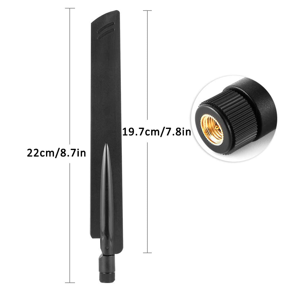 Eightwood 2.4GHz 5GHz WiFi Antenna, Dual Band SMA Male Antenna (2-Pack) | 9dbi, for Car Trailer Backup Camera, Security Camera, FPV Drone, Smart Home