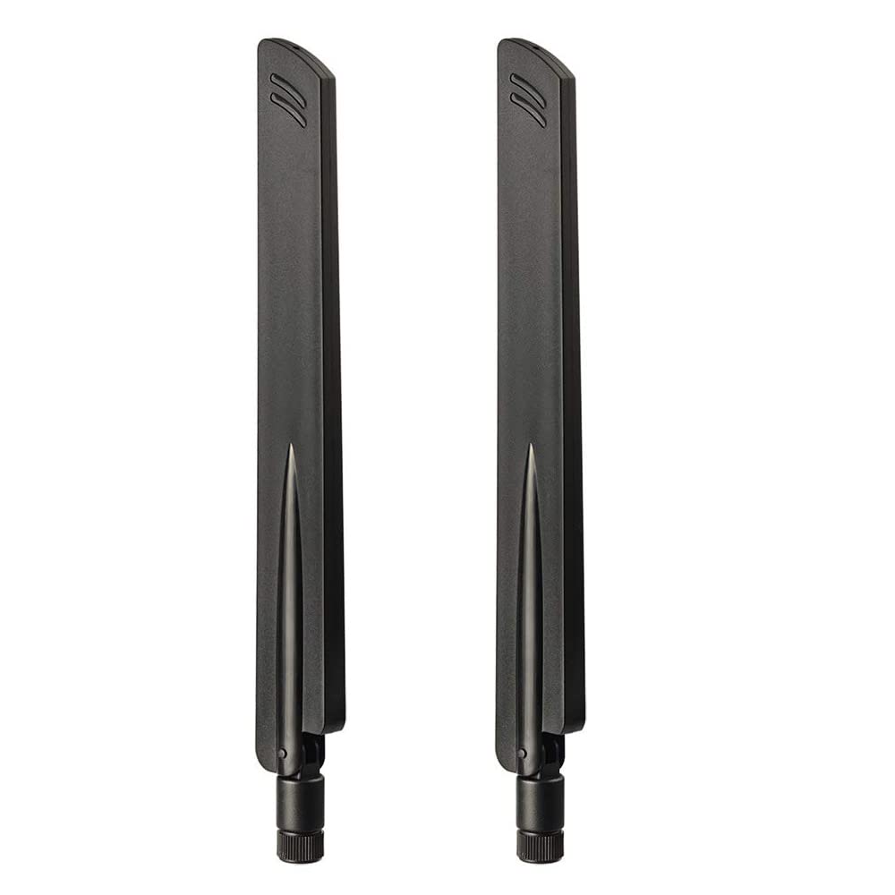 Eightwood 2.4GHz 5GHz WiFi Antenna, Dual Band SMA Male Antenna (2-Pack) | 9dbi, for Car Trailer Backup Camera, Security Camera, FPV Drone, Smart Home