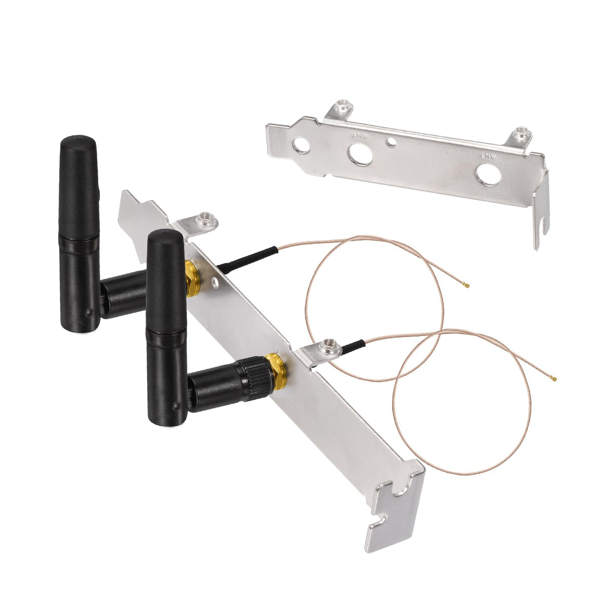 Eightwood Mini PCIe Card Antenna 2.4GHz 5GHz WiFi Antenna + RP-SMA Cable 8in + Computer Slot Bracket for Mini PCI-E WiFi Network Card PC Desktop Computer