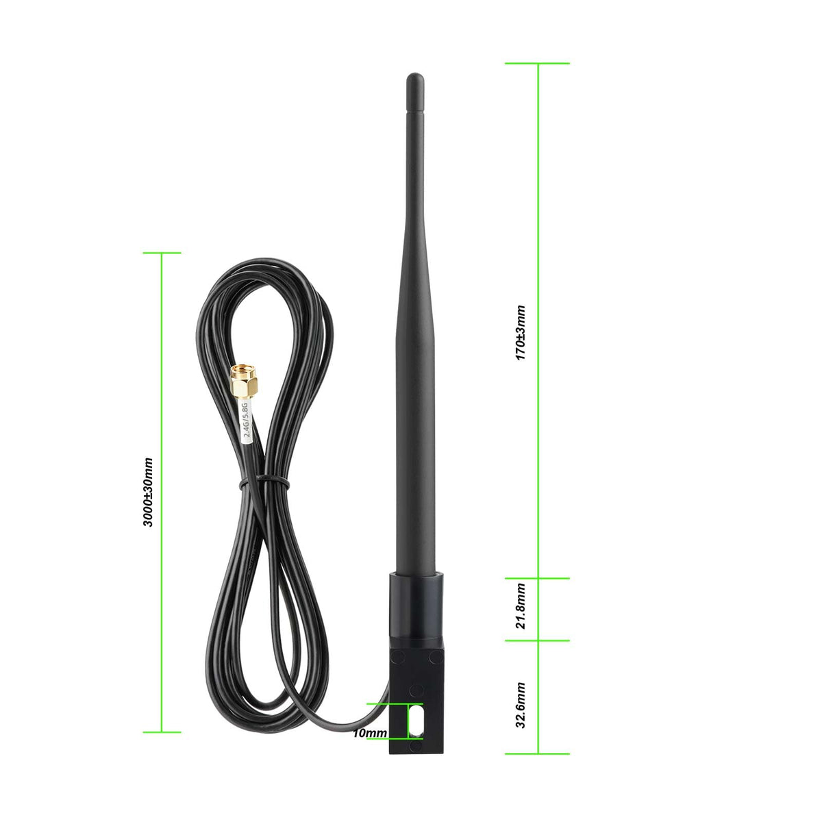 Eightwood Outdoor Dual Band WiFi Antenna 2.4GHz 5GHz 5.8GHz 5dBi RP-SMA Male Antenna for WiFi Router Hotspot Range Extender Security IP Camera