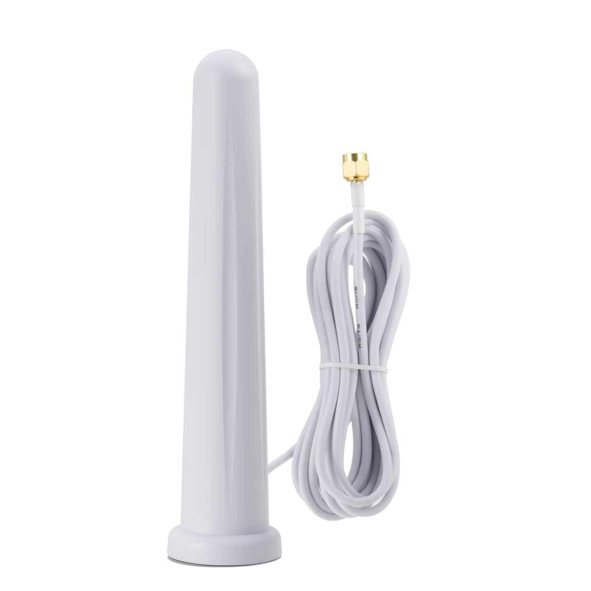 Eightwood Dual Band WiFi Antenna, 2.4GHz 5GHz, White, RP-SMA Male Connector | 9.8ft Cable, Magnetic Base, 2-Pack, for Desktop PC Motherboard, PCIe Bluetooth Card, WiFi Outer, Hotspot, Security Camera