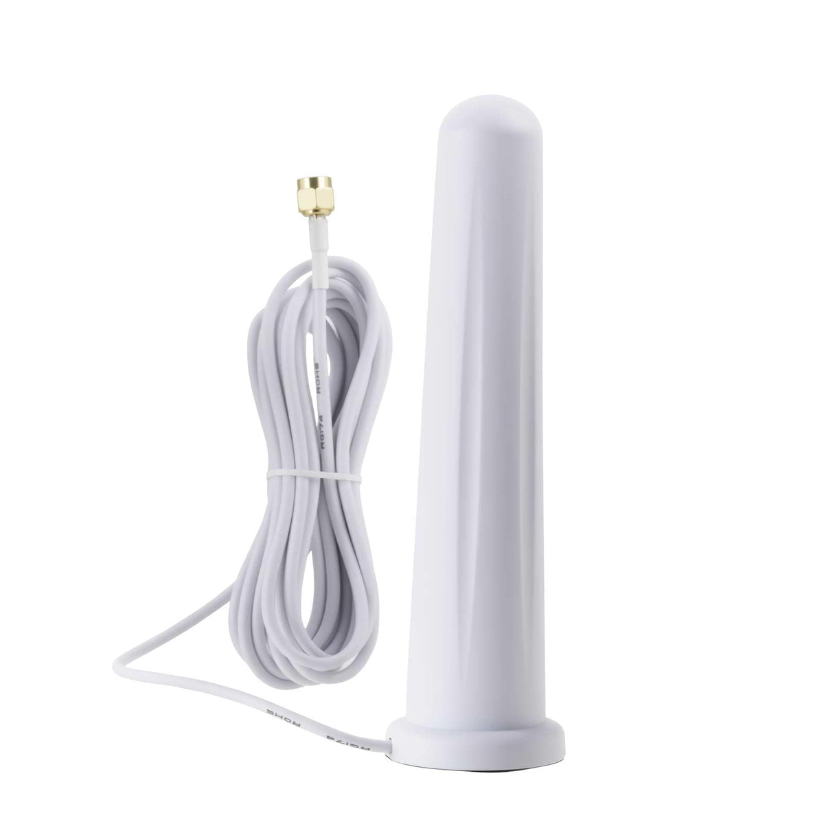 Eightwood Dual Band WiFi Antenna, 2.4GHz 5GHz, White, RP-SMA Male Connector | 9.8ft Cable, Magnetic Base, 2-Pack, for Desktop PC Motherboard, PCIe Bluetooth Card, WiFi Outer, Hotspot, Security Camera