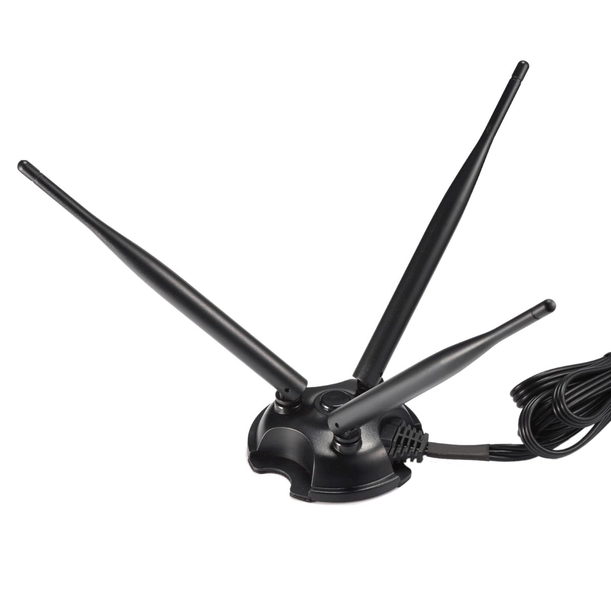 Eightwood 2.4GHz 5GHz Dual Band WiFi Antenna with 3 RP-SMA Male Connector | Magnetic Base, 6.5ft Cable, for PC Desktop Motherboard, PCIe WiFi Card, Wireless Router