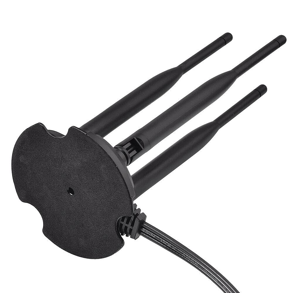 Eightwood 2.4GHz 5GHz Dual Band WiFi Antenna with 3 RP-SMA Male Connector | Magnetic Base, 6.5ft Cable, for PC Desktop Motherboard, PCIe WiFi Card, Wireless Router
