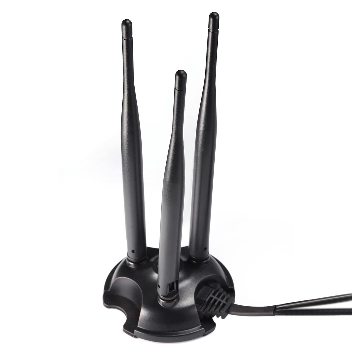 Eightwood 2.4GHz 5GHz Dual Band WiFi Antenna with 3 RP-SMA Male Connector | Magnetic Base, 6.5ft Cable, for PC Desktop Motherboard, PCIe WiFi Card, Wireless Router