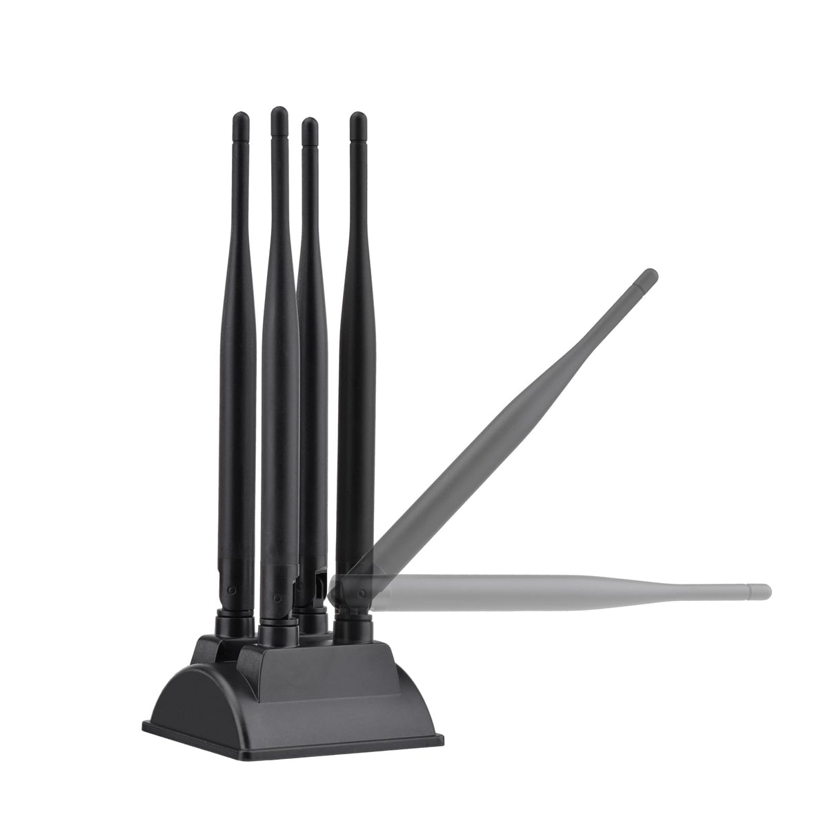 Eightwood 2.4GHz 5GHz Dual Band WiFi Antenna with 4 RP-SMA Male Connector | Magnetic Base, 6.5ft Cable, for PC Desktop Motherboard, PCIe Bluetooth Card, Wireless Router