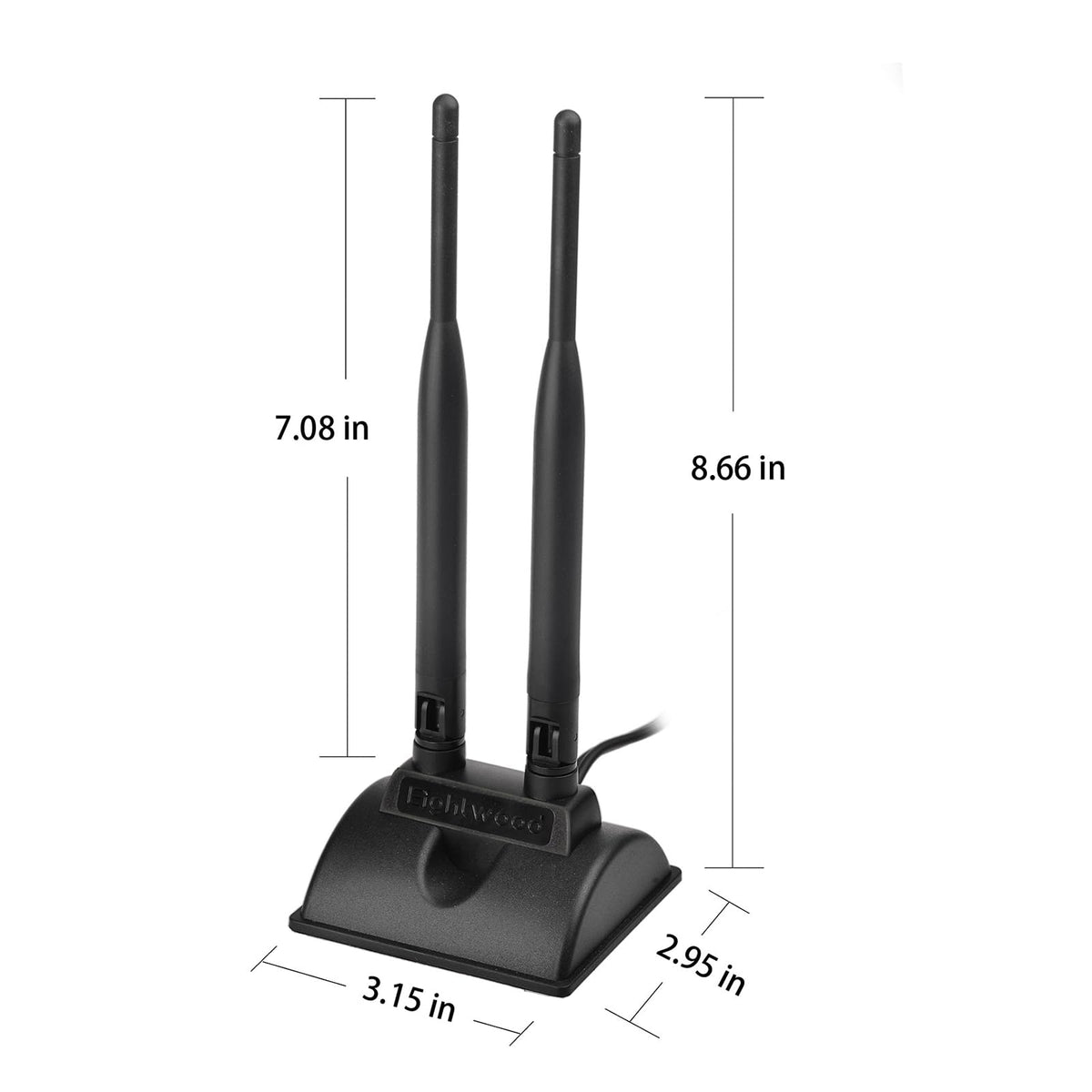 Eightwood Dual Band WiFi Antenna + 2-Pack Mini PCIe to RP-SMA Cable 6in | for Desktop PC Mini PCIe WiFi Card Wireless Network Adapter, 2.4GHz 5GHz, Magnetic Base