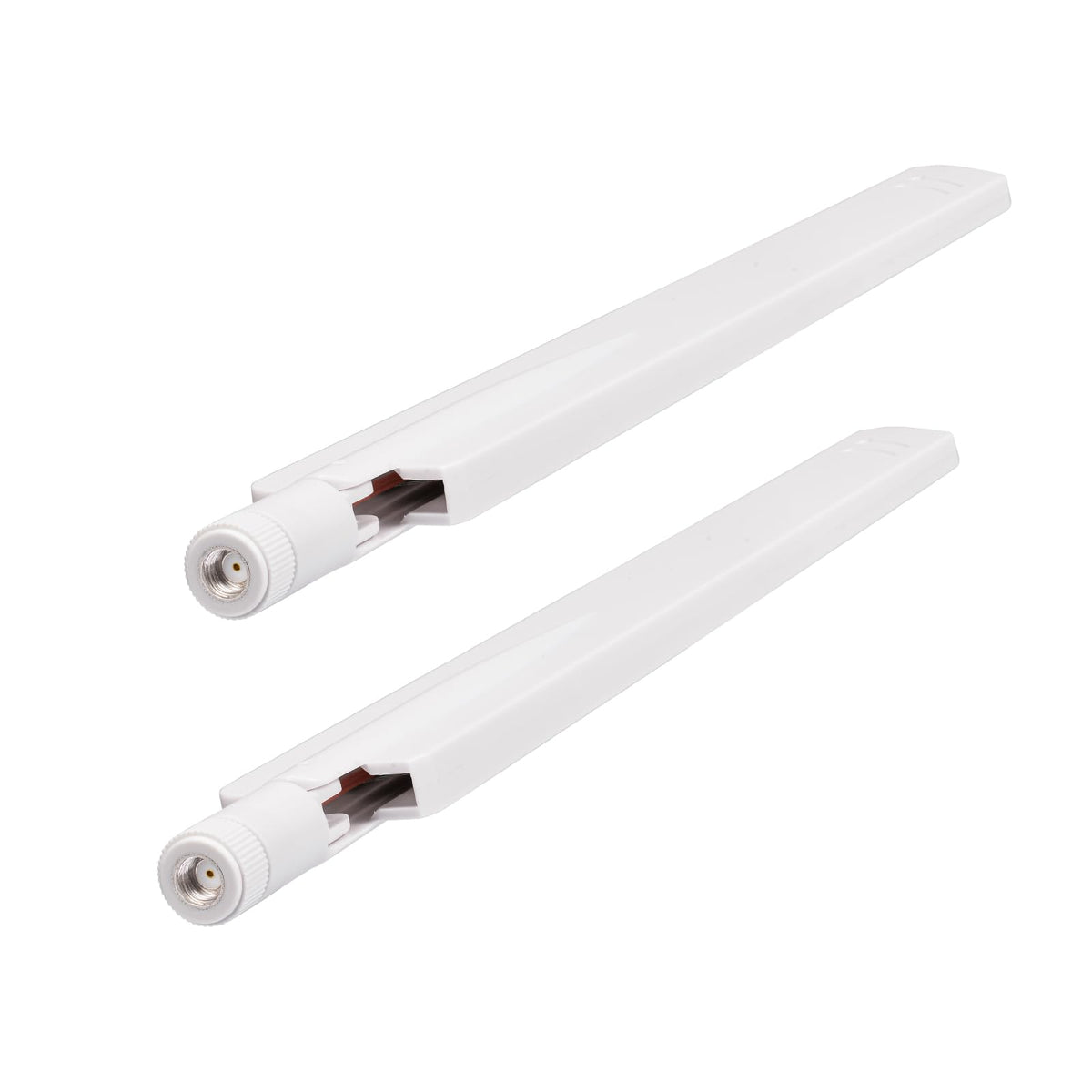 Eightwood Tri-Band WiFi 6E Antenna, 2-Pack, White, with RP-SMA Connector | for Desktop PC Motherboard, PCIe WiFi Card, Wireless Router, Security Camera, 2.4GHz 5GHz 6GHz