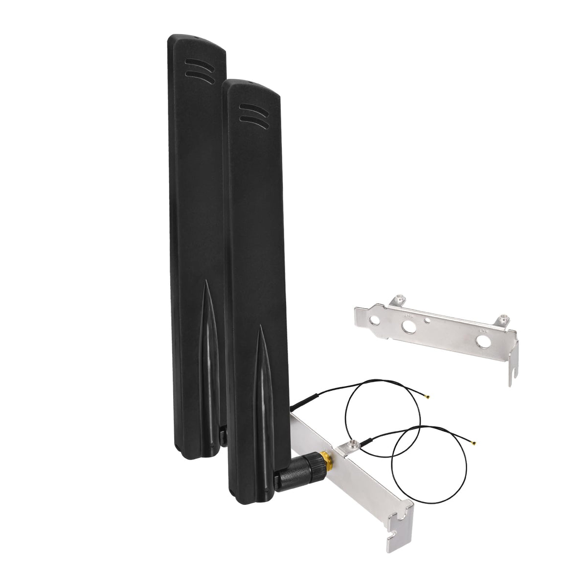 Eightwood WiFi 6 6E Antenna Tri-Band 2.4GHz 5GHz 6GHz + 10in PR-SMA Cable + Computer Slot Bracket for M.2 NGFF Intel Wireless Network Card | 2.4GHz 5GHz 6GHz, RP-SMA Male Antenna with 10in RP-SMA Female to M.2 WiFi Card Coax Cable, PCI Slot Bracket