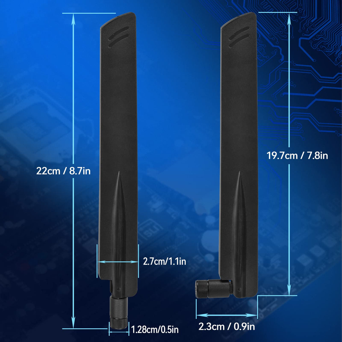 Eightwood WiFi 6 6E Antenna Tri-Band 2.4GHz 5GHz 6GHz + 10in PR-SMA Cable + Computer Slot Bracket for M.2 NGFF Intel Wireless Network Card | 2.4GHz 5GHz 6GHz, RP-SMA Male Antenna with 10in RP-SMA Female to M.2 WiFi Card Coax Cable, PCI Slot Bracket