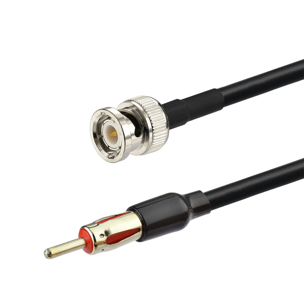 Eightwood BNC Male to DIN AM/FM Male Plug Adapter RG58 Coax Cable 12 inch | for CB Radio, Radio Scanner, Radio Antenna