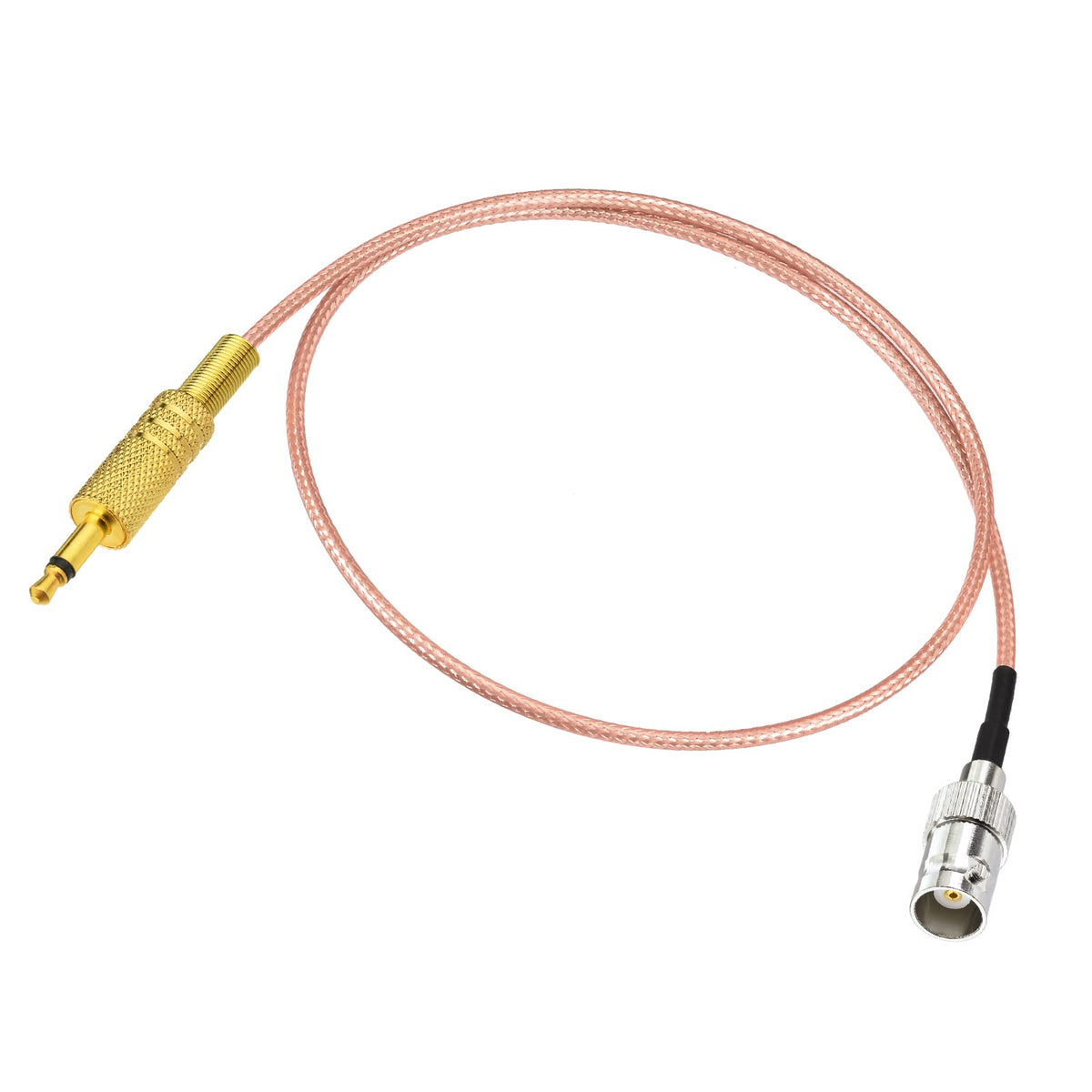 Eightwood BNC Female to 3.5mm 1/8” Mono TS Male Plug Adapter Audio Cable | BNC to 3.5mm RG316 Coaxial Cable 1.6ft for Shortwave Radio