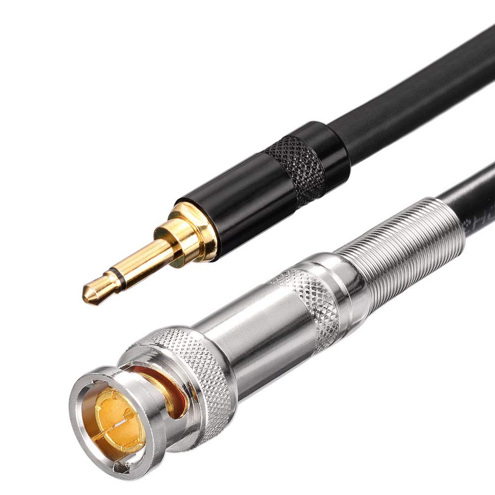 Eightwood BNC Male to 3.5mm 1/8" Mono Male Plug Adapter Audio Cable 6.5ft | 75ohm BNC to 3.5mm Stereo Coaxial Cable
