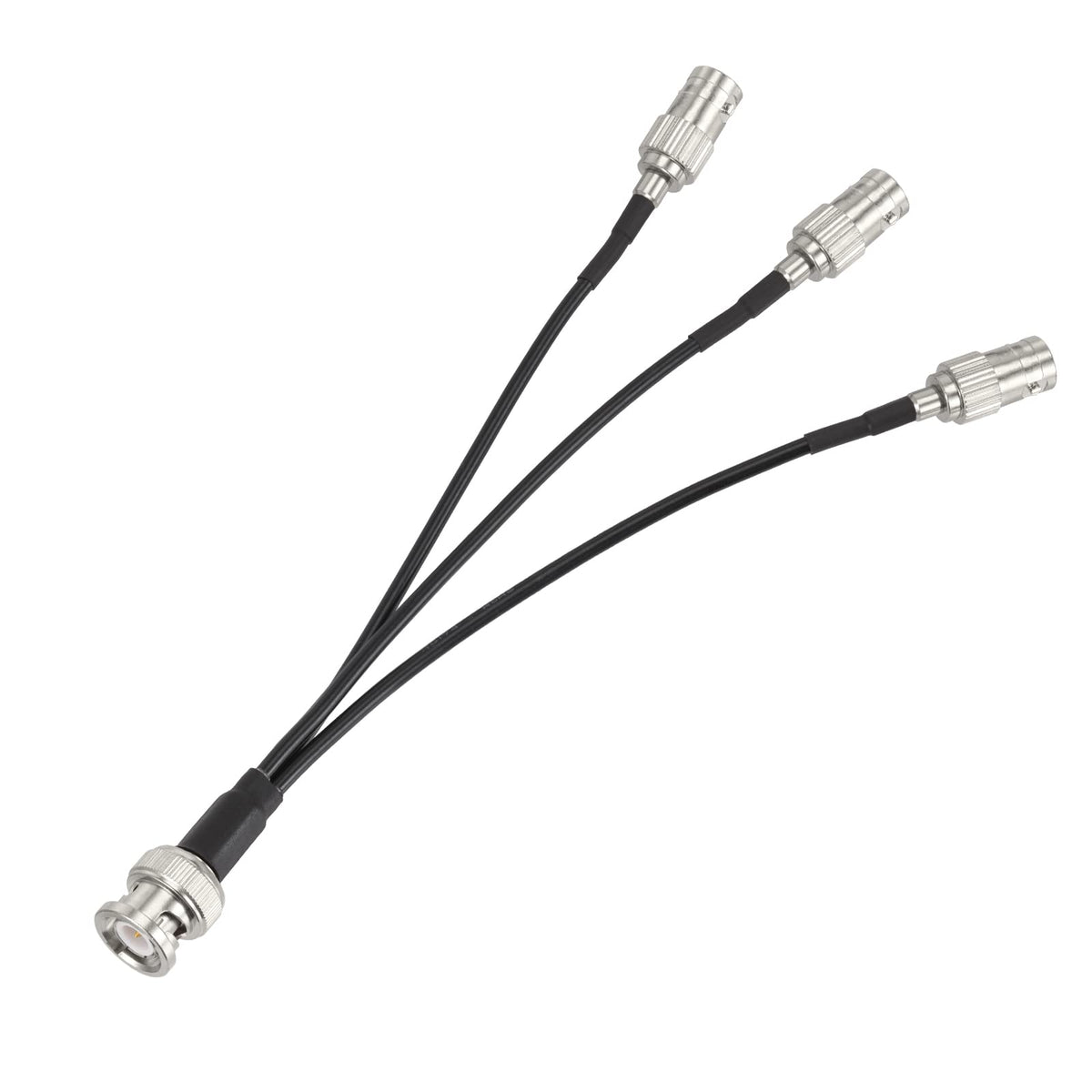 Eightwood BNC Splitter Cable 6in, BNC Male to Triple Female Adapter 50 Ohm | BNC 1 Male to 3 Female Splitter for CCTV Camera, CB Ham Radio Antenna Scanner