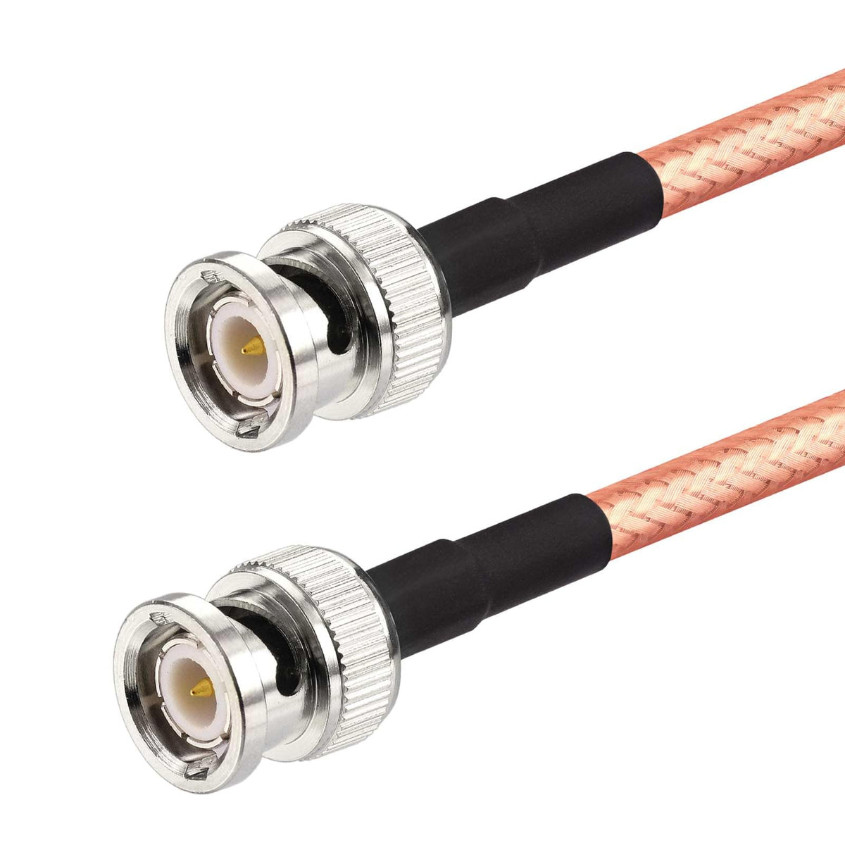 Eightwood BNC Male to BNC Male Low Loss RG400 Coaxial Cable 1.6ft | for CB Amateur VHF UHF Ham Radio, Scanner Antenna, Oscilloscope Spectrum Analyzer
