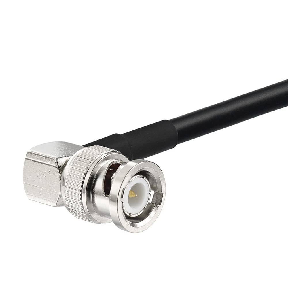 Eightwood BNC Male to Male Right Angle RG58 Coax Cable 3 Feet | for CB Radio, Ham & Amateur Radio, Radio Scanner, Mobile Transceiver