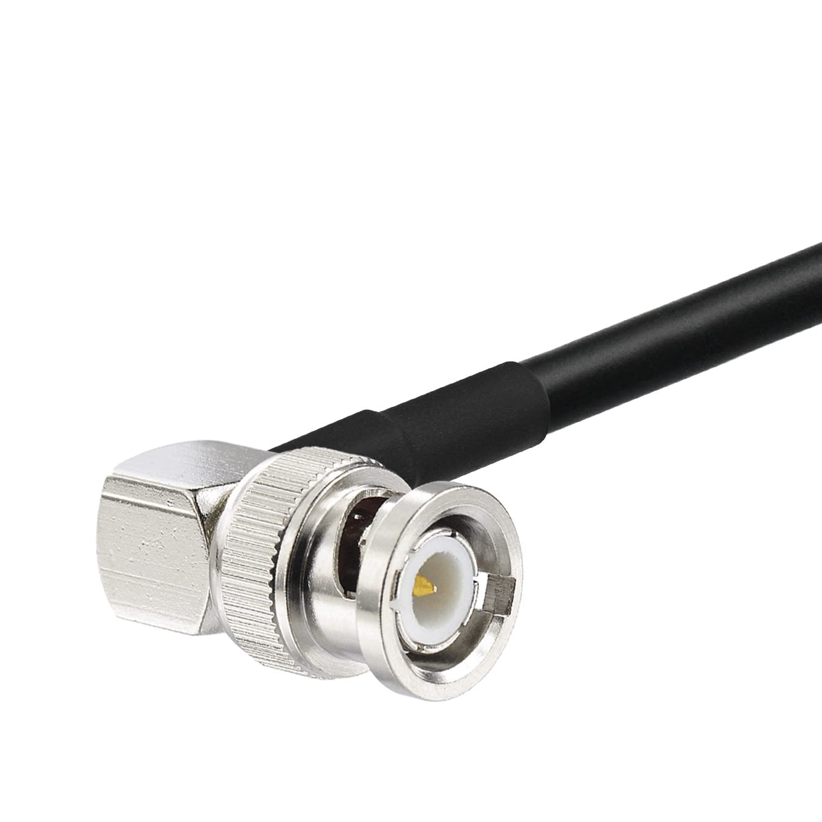 Eightwood BNC Female Bulkhead to BNC Male Right Angle RG58 Coax Cable 3ft | for Wireless Microphone Receiver, Radio Scanner, Radio Antenna, CB Radio, VHF UHF Ham Radio