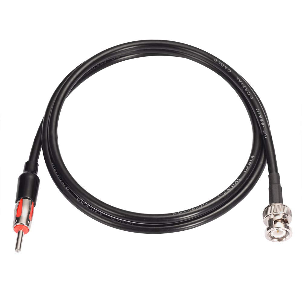 Eightwood BNC Male to DIN AM/FM Male Plug RG58 Coax Extension Cable 3ft | for CB Radio, Radio Antenna, Radio Scanner