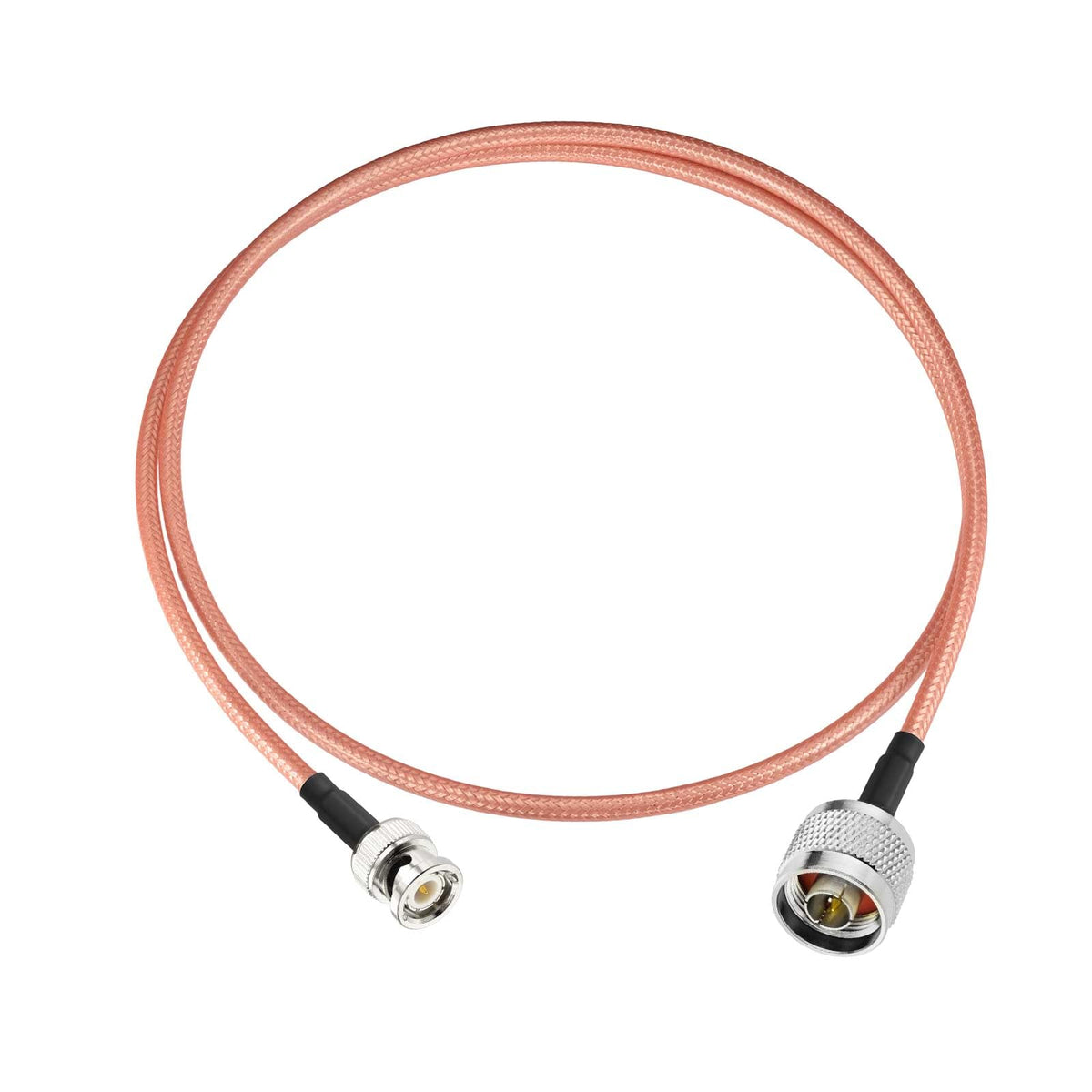 Eightwood BNC Male to N Male RG400 Low Loss Coax Cable 3.2 Feet | for UHF VHF Ham Radio,SDR, Radio Scanner,Spectrum Analyzer & Oscilloscope