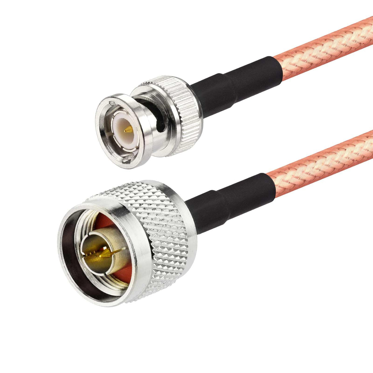 Eightwood BNC Male to N Male Low Loss RG400 Coax Extension Cable 9.8 Feet | for UHF VHF Ham Radio,SDR, Radio Scanner,Spectrum Analyzer & Oscilloscope