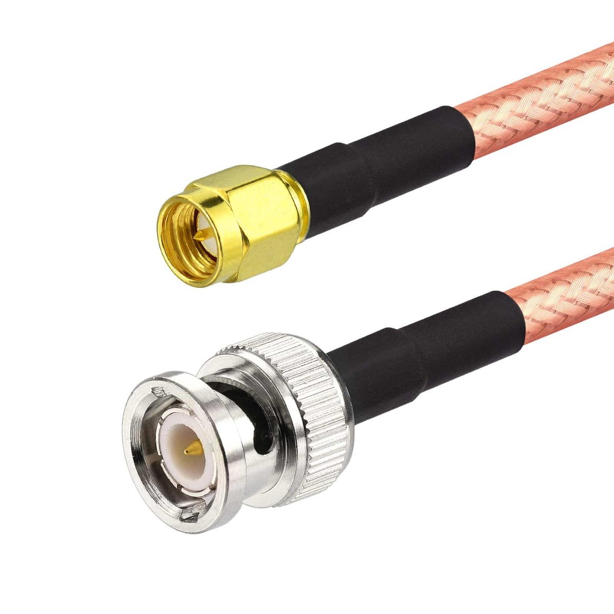 Eightwood BNC Male to SMA Male Low Loss RG400 Coax Cable 3.2ft | for Antennas, 4G LTE, WiFi, GPS, SDR, Spectrum Analyzer & Oscilloscope