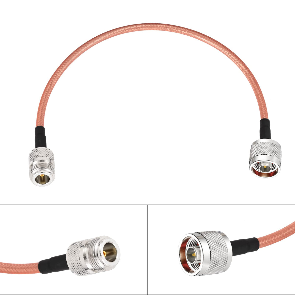 Eightwood N Female to N Male Adapter RG400 Low Loss Coaxial Cable 12in for 4G LTE Antenna,WiFi Antenna, Wireless Router, Ham Radio