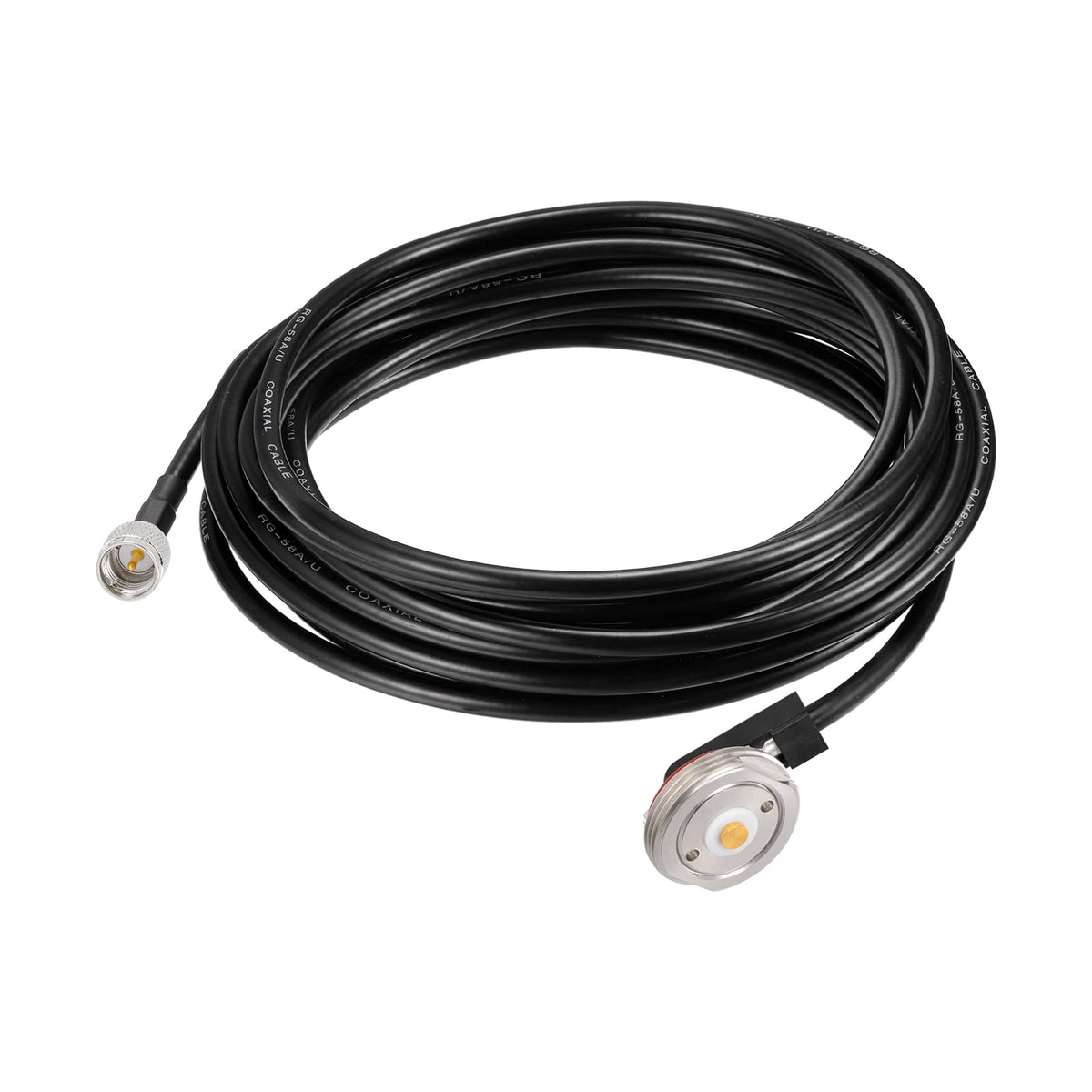 Eightwood NMO Antenna Mount to Mini-UHF Male Extension Cable RG58 16.4 feet for Two-Way CB Mobile Radio, Radio Antenna, Radio Scanner