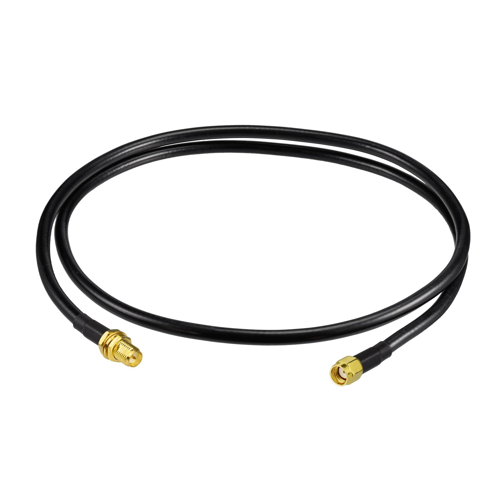 Eightwood RP-SMA Male to RP-SMA Female Bulkhead ALSR240 Cable Low Loss 3 Feet for WiFi Antenna, Wireless Router, PCIe Network Card, Security IP Camera