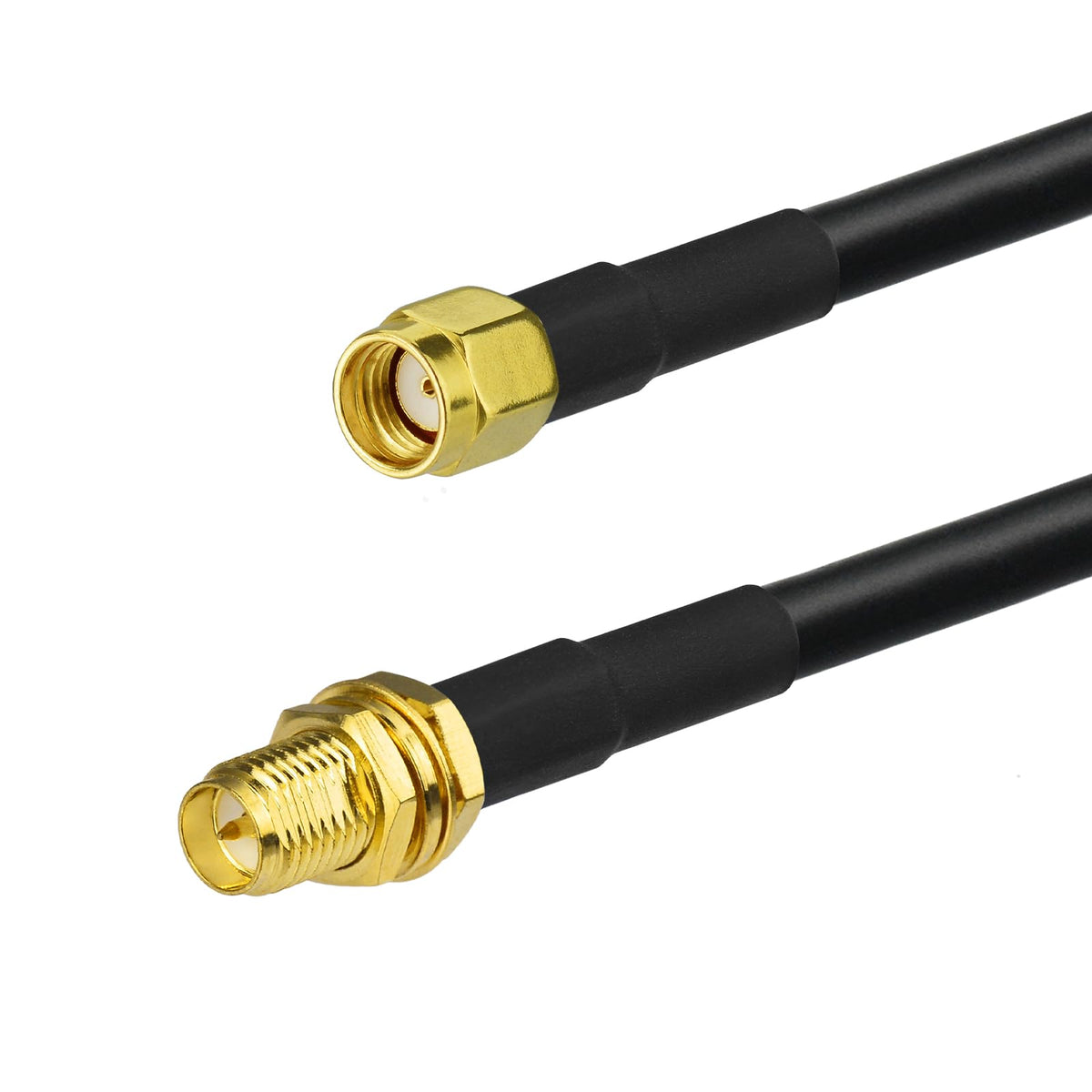 Eightwood RP-SMA Male to RP-SMA Female Bulkhead ALSR240 Cable Low Loss 3 Feet for WiFi Antenna, Wireless Router, PCIe Network Card, Security IP Camera