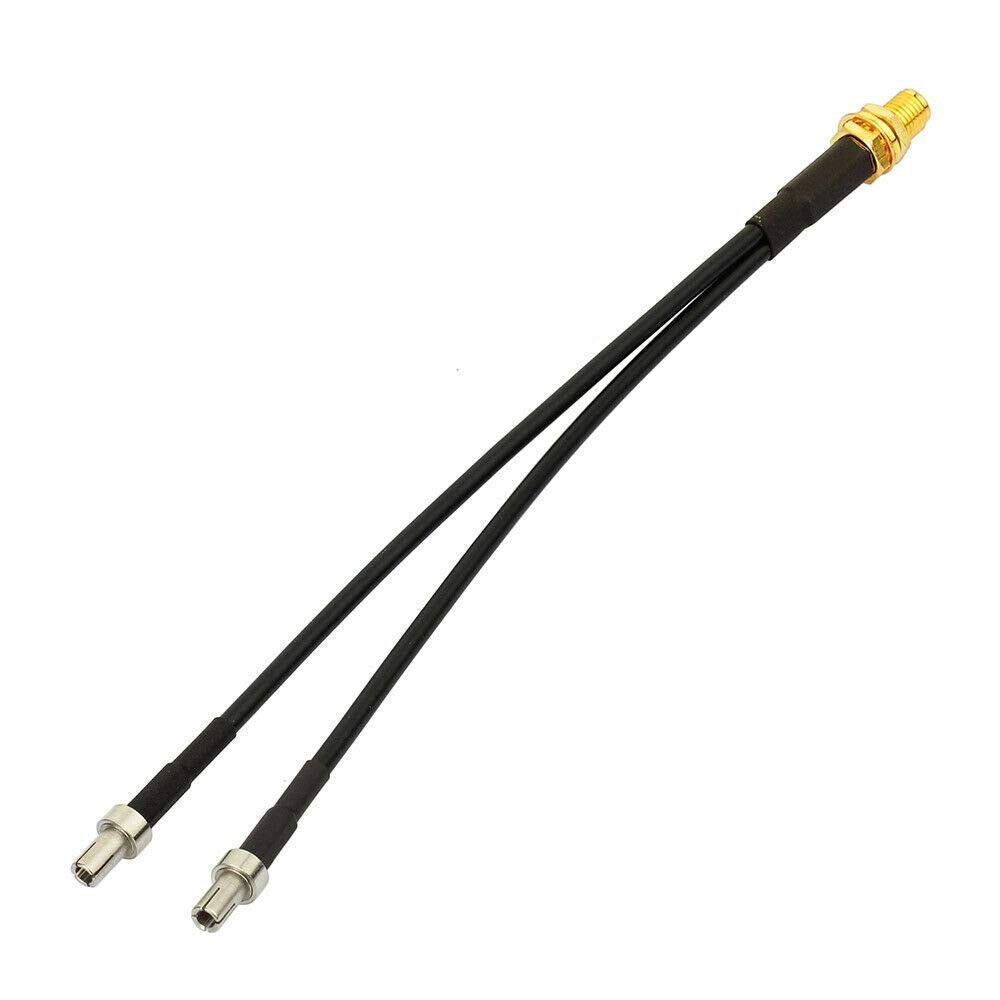 Eightwood SMA Female Bulkhead to Dual TS9 Splitter Adapter | Coax Cable 6 inch for 4G LTE Antenna Router USB Modem MiFi Hotspot